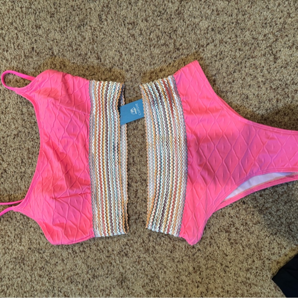 CUPSHE BNWT Pink Geo Stitch Bikini